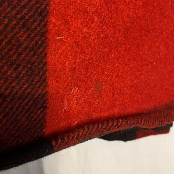 Vintage Johnson Mens Red Black Plaid Wool Hunting Jacket With Hood Multiple Pock - Picture 9 of 14